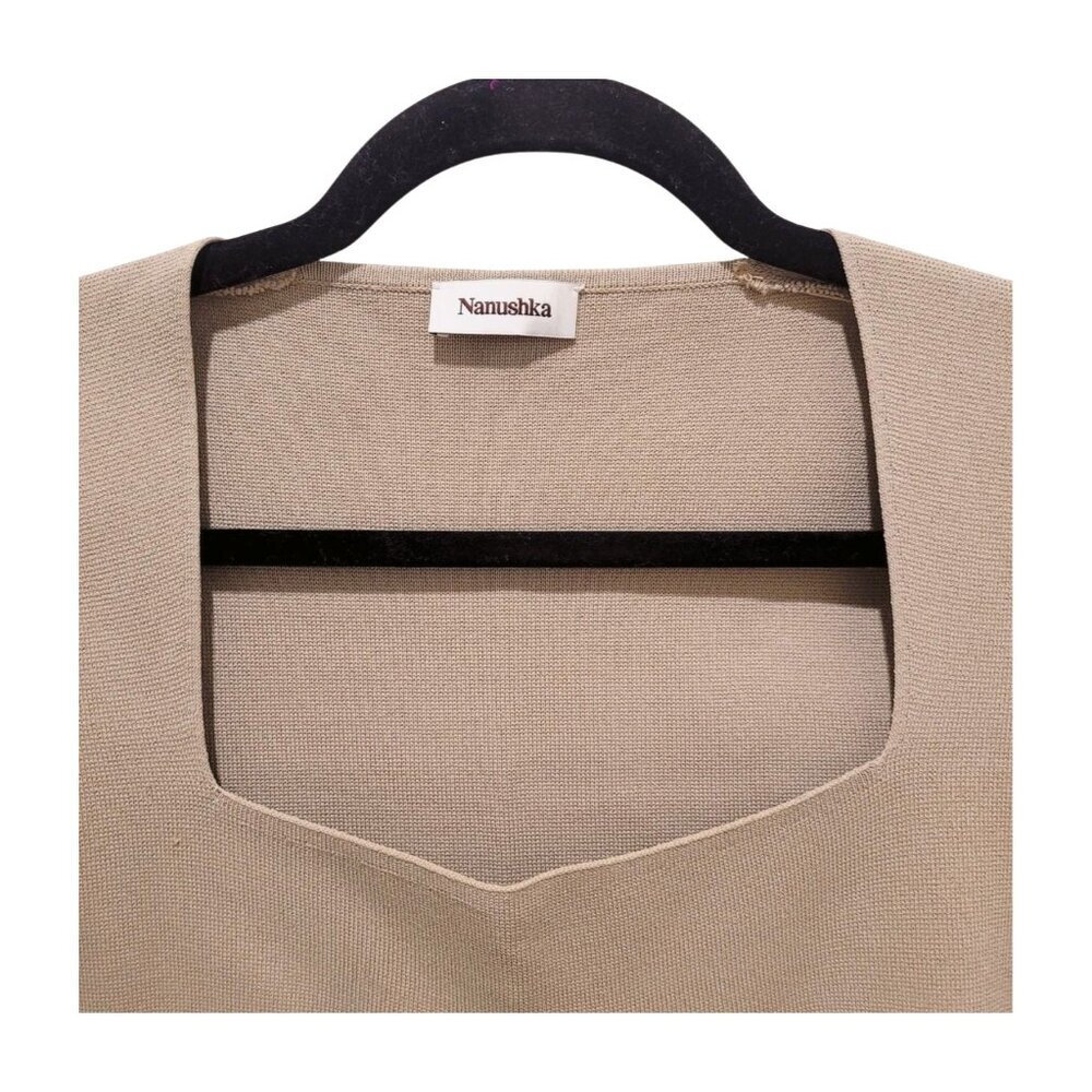 Nanushka Mio cupped long-sleeve top small light brown underwire square neck - Picture 5 of 8